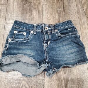 Girls Justice Jean Shorts Size 10 Dark Blue Denim Shorts